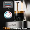 SHARDOR Espresso Machine 20 Bar, Professional Espresso Machine with Milk Frother and Touchscreen, Expresso Coffee Machines with Adjustable Temperature,for Cappuccino, Latte
