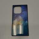 Designer Luxury Case for iPhone 15 Pro Women,Blue Green Gold Marble Classic Checkered Style,Hard PC+Soft Silicone case is Shock-Proof and Skid-Proof for Protective Case