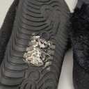 COFACE Women's Memory Foam House Slippers Arch Support Moccasin Winter Shoes Ladies Warm Fuzzy Faux Fur Collar With Indoor Outdoor Rubber Sole (7, Black)