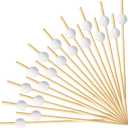 Layhit 300 Pcs Golf Wooden Cocktail Picks Decoration Fruit Kabob Skewers Golf Ball Sticks Food Picks Bamboo Appetizer Toothpicks Bamboo Cocktail Garnish for Party Supplies