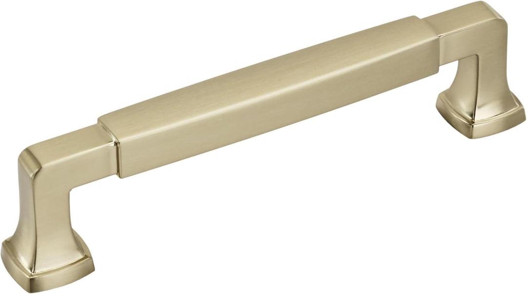 Amerock | Cabinet Pull | Golden Champagne | 5-1/16 inch (128 mm) Center to Center | Stature | 1 Pack | Drawer Pull | Drawer Handle | Cabinet Hardware
