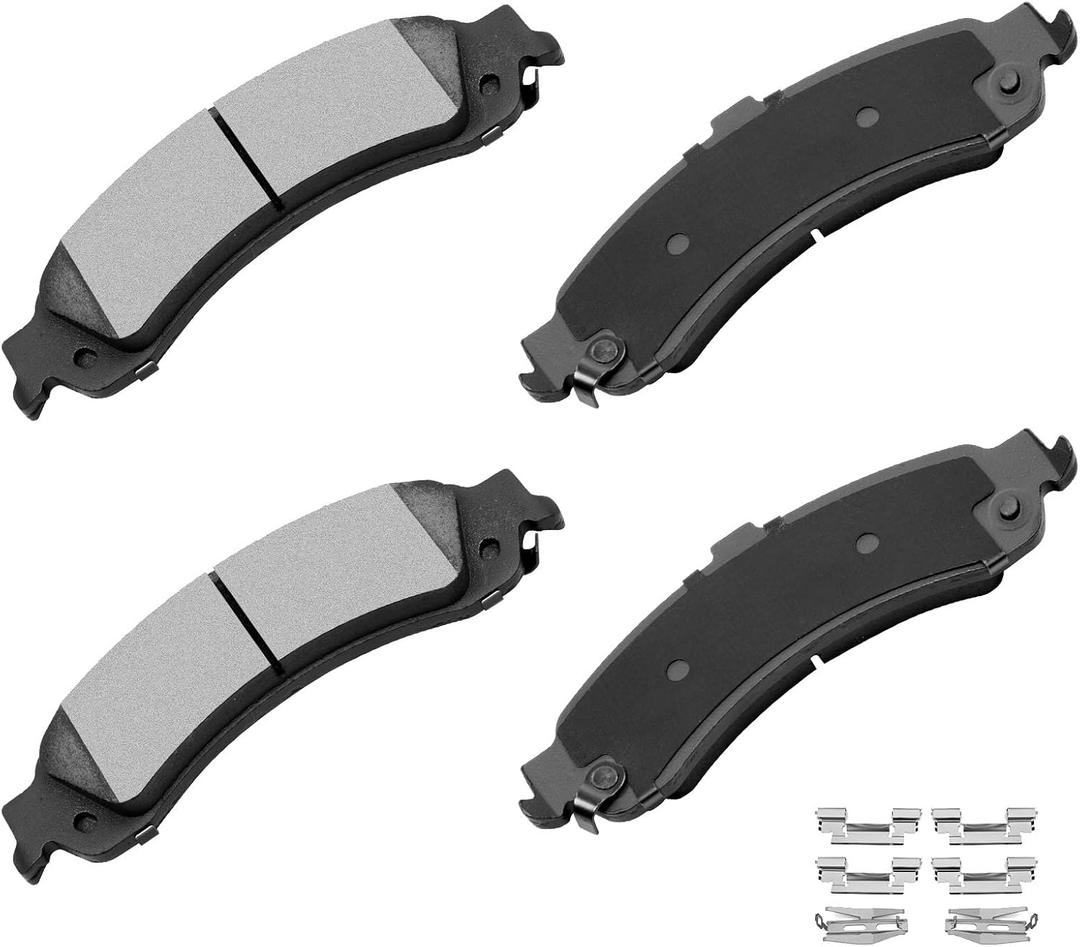 cciyu D834 Rear Ceramic Disc Brake Pads Kit Fit For Cadillac For Escalade For Escalade EXT 2002-2006,For Escalade ESV 2003-2006,For Chevy For Avalanche 1500 2002-2006,For Silverado 1500 2001-2005 4PCS