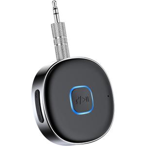 Bluetooth Receiver, LAICOMEIN Portable 3.5mm Aux Car Adapter, Bluetooth Wireless Audio Receiver for Car/Home Stereo/Wired Headphones/Speaker, 16H Battery Life