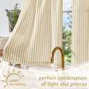 jinchan Striped Linen Kitchen Curtains 24 Inches Tier Curtains Farmhouse Modern Cafe Style Small Window Treatments Airy Light Filtering Rod Pocket for Living Room Bathroom 2 Panels Mustard Yellow