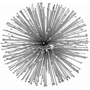 Modern Day Accents5167Pilluelo Urchin Small Silver SpherePilluelo Urchin Small Silver Sphere, Tabletop, Centerpiece, Filler, Round, Spikey, Spikes, Urchin, Sea, Iron, 6" x 6" x 6"SmallSilver