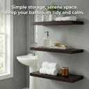 SAUMONIERES Floating Shelves Wall Shelf Solid Wood for Bathroom Bedroom Kitchen Set of 3, Espresso Wall Shelves