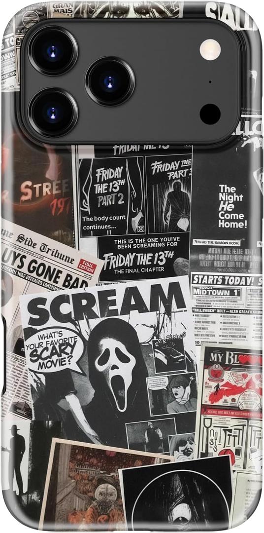 Esdot for iPhone 17 Pro Max Case Cute - Wireless Charging Compatible - Dual-Layer Soft Silicone + Hard Shell - Trendy Wildflower Design - Protective Phone Cover for Women - Scream