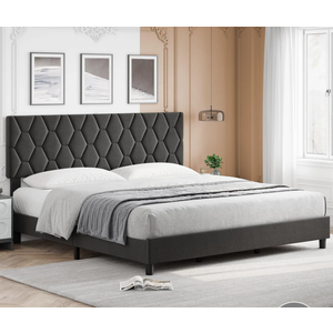 Garvee King Bed Frame, Gray