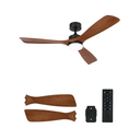 VONLUCE Ceiling Fans with Lights, 52 Inch Ceiling Fan and Remote, 6 Speed Reversible Noiseless DC Motor, 3CCT, Wood Ceiling Fan for Outdoor Indoor Farmhouse Patios, Walnut