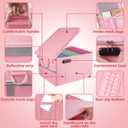 Fireproof Document Box, Fireproof Organizer Safe Box with Lock, Portable Office Storage Cabinet for Hanging Letter/Legal Folder 16.1 x 12.9 x 11in(Pink)