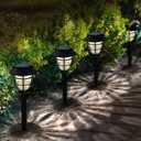 10 Pack Solar Pathway Lights Outdoor - Bright Solar Powered Garden Light with Warm White LED, Auto On/Off Waterproof Path Lights Decorative, Landscape Lighting for Yard Patio Walkway Driveway