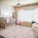 Boho Area Rugs for Living Room 9x12 Washable Area Rug Pink Carpet for Bedroom Nursery Non Slip Water Repellent Vintage Floral Floor Covering