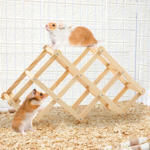 Wooden Rat Climbing Toys, Pet Rat Cage Accessories Climbing Ladder, Hamster Educational Toys, Hanging Hamster Supply for Exploring Chewing Exercising