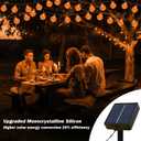 Solar Lights Outdoor Waterproof, 2 Pack Total 200LED 110FT Solar String Lights for Outside with 8 Modes, Outdoor String Lights Crystal Globe Patio Lights for Garden Yard Party Decor(Orange)