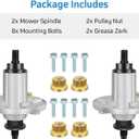 GCCSJ Lawn Mower Spindle Replacement Part Number AM136733 AM143469 AM134292 for OHN Deere S240 X300 X304 X310 Z225 Z245 EZTrak Mandrel Assembly, 2 Pack