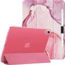 HGWALP Clear Case for iPad (A16) 11th Generation 11 Inch (2025),iPad 10th Generation 10.9" (2022),Stand Cover with Hard Translucent Back, Support Touch ID, Auto Wake/Sleep&Stylus Holder-(Marble Pink)
