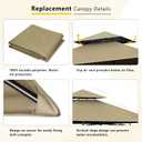 Grill Gazebo Replacement Canopy Top, 5'x8' Top Double Tiered Replacement Canopy Roof, Grill Shelter Cover Roof Fit for Gazebo Model L-GG001PST-F (Khaki)