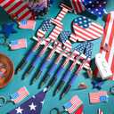 Qilery 250 Pcs Veterans Day Style American Flag Lapel Pins Ballpoint Pen Independence Day Flag Keychains Thank You Card Organza Gift Bag for Home School Office 4th of July Party Supplies