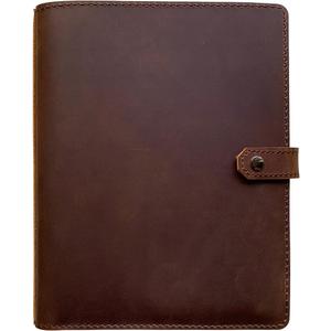Fan&Ran Refillable Leather Journal Lined Paper, A5 Leather Binder Organizer for Men and Women, 100 Sheets, Brown