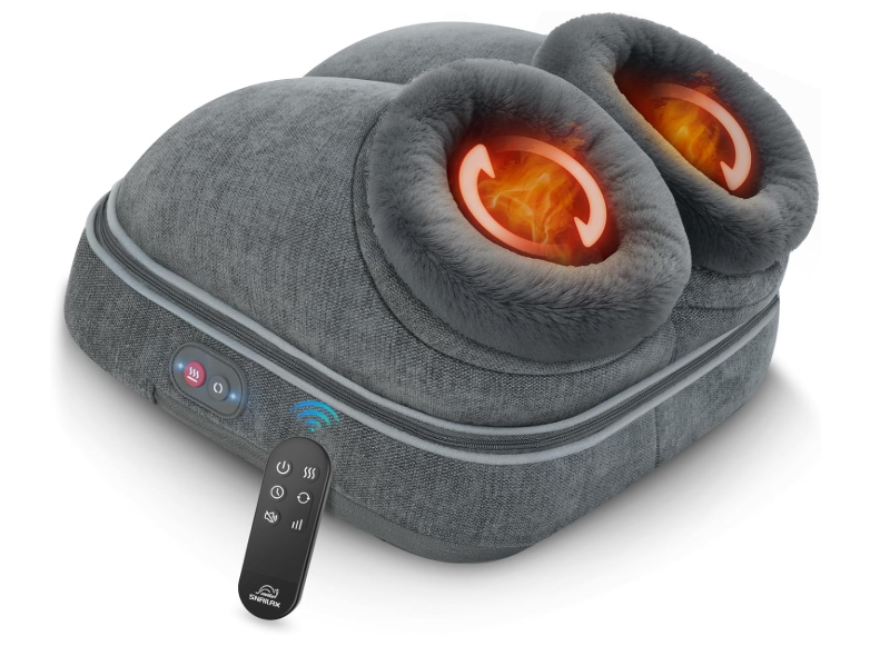 Shiatsu Foot Massager with Heat, Electrick Foot Massager Machine for Neuropathy, Plantar Fasciitis, Feet Warmers for Women,Men, Foot Heater Under Desk, Size 13