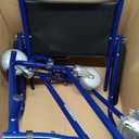 Steel Commode Wheelchair for Adults with Flip-Up Armrests, Padded PVC Seat, 5” Wheels with Brakes, Removable Bucket & Footrests