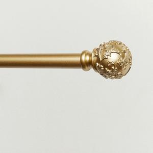 Exclusive Home Vine 1" Curtain Rod and Finial Set, Gold, Adjustable 36"-72"