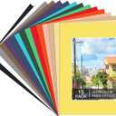 15 Pack 12x16 Picture Mats, Mixed Colors Frame Mattes for 9x12 Pictures Photo Frame Mat Core Bevel Cut Mat Board Show Kit for Photos, Prints, Artworks