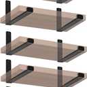 10 Pack - 11.25" L x 6" H x 1.5" W J Lip Shelf Brackets Rustic Farmhouse Iron Wall Floating Shelf Bracket Metal Shelf Bracket Industrial Shelf Supports with Screws Black