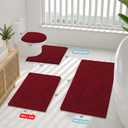 Smiry Luxury Chenille Bathroom Rugs 47x17, Extra Soft and Absorbent Shaggy Bath Mat, Machine Washable, Non-Slip Plush Carpet Runner for Tub, Shower, and Floor, Home Decor Accessories, Red