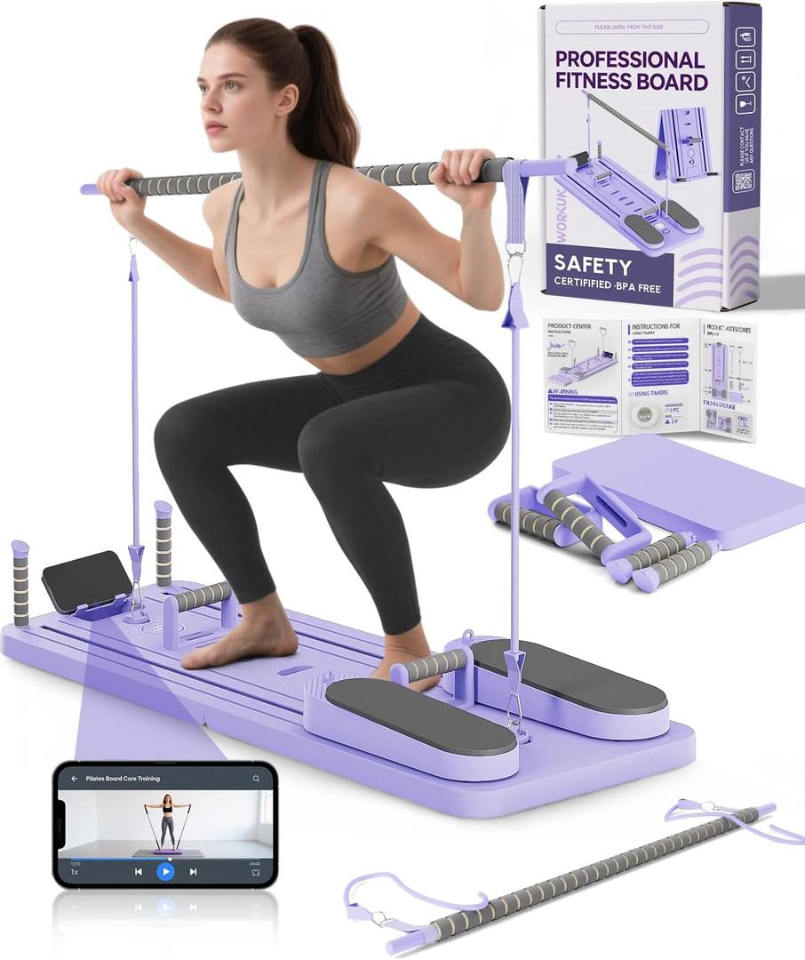 Pilates Board - Multi-Functional Pilates Reformer for Core & Abdominal Training, Top-Tier Pilates Equipment for Womens Home Fitness