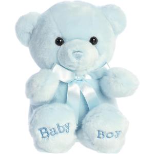 Aurora Snuggly Comfy Bear Baby Stuffed Animal - Comforting Companion - Imaginative Play - Blue 9 Inches