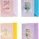 LOVEANNA Pretty Handmade Flower Elegant Baby Girl Shower Birthday Thank You Wedding Cards with Envelopes Floral Bridal Shower,4x6 Inches,4 Combinations