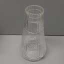 Sizikato 30 Oz Classic Striped Clear Glass Bedside Night Water Carafe with Tumbler Glass.