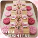 Beeveer 118" x 71" Extra Large Outdoor Picnic Blanket with Pink Table Runner 8 Napkins and 8 Pink Floor Pillows Cushions for Picnic Party Camping Wedding Bachelorette Birthday Baby Shower Decor