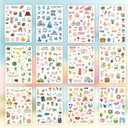 Slapaflife Planner Stickers (24 Page, 1000+ Stickers, Multicolor, Paper, Vintage Style, Holiday & Seasonal Themed, Planner & Scrapbook Accessories)