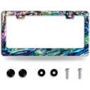 Personalise Aurora Night Sky License Plate Frame Scenery License Plate Frames Car Universal Stainless Steel Accessories Cars Decor with 2 Holes and Screws Fits Standard Us Vehicles Size 12.2 X 6 Inch