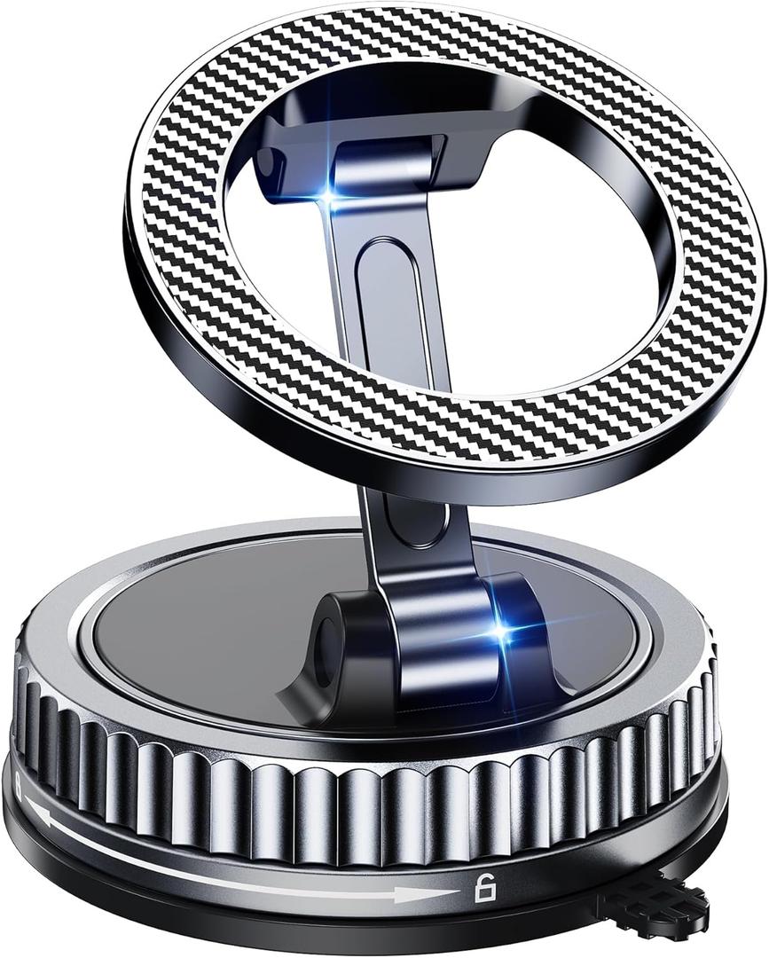 Car Phone Holder for Magsafe [2026 89+LBS Suction & 3700gf Magnetic] 360 Adjustable Cell Phone Mount, Phone Holders for Your Car Accessories Kit for iPhone 17-12 Series & All Speakerphones