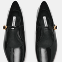 Steve Madden Lolli Black Patent Mary Jane Ballet Flats, Black, Size 4