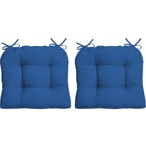 Arden Indoor/Outdoor Rocking Chair Or Wicker Chair Cushion, 2-Pack, 20 x 18, Water Repellent, Rain Proof, Fade Resistant Cushion for Rocking Or Rounded Back Chair Cobalt Blue Texture