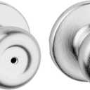 Kwikset Tylo Interior Privacy Door Knob with Lock, Door Handle For Bathroom and Bedroom, Satin Chrome Keyless Turn Lock Doorknob, 1 Count (Pack of 1)