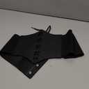 XZQTIVE Black Corset Waist Belt for Women, Wide Elastic Tie Waspie Belt for Dresses 4.7inch (Fit Waist 25-29in)