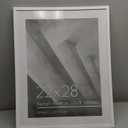 Americanflat 22x28 Poster Frame with Polished Plexiglass - Use as 18x24 Frame with Mat or Display 22x28 Photo Without Mat - Streamline Collection - Thin Border Picture Frames for Wall - White