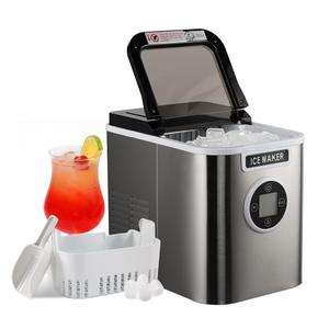 Countertop Ice Maker with 9 Bullet Ice in 7 Mins, 26.5lbs/24H Stainless Steel Portable Ice Machine  Self-Cleaning, LCD Display & Detachable Basket for Home/Office/Camping
