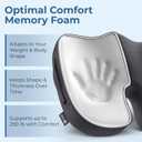 5 STARS UNITED Seat Cushion - Memory Foam Chair Cushion for Tailbone Pain Relief - Ergonomic Support for Coccyx, Sciatica & Butt - Office, Desk & Gaming Chair, Car Seat, Wheelchair, Airplane, Black, 

18" x 16" x 4"