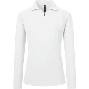 AIRIKE Golf Polo Shirts for Women Long Sleeve Colourful Quick-Dry Workwear & Activewear-Womens Athletic Apparel (Medium, 2024-white)