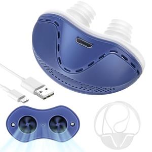 Anti Snore Device,Stop Snoring Reduction,Electric Anti Snoring Devices,Adjustable Airflow Snoring Solution Aids for Men & Women(Blue)