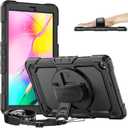 Timecity for Samsung Galaxy Tab A 10.1 Case 2019, Only Fit (SM-T510/ SM-T515/ SM-T517), Drop Proof with Hand Strap Stand Screen Protector Pencil Holder for Galaxy Tab A 10.1 Case - Black