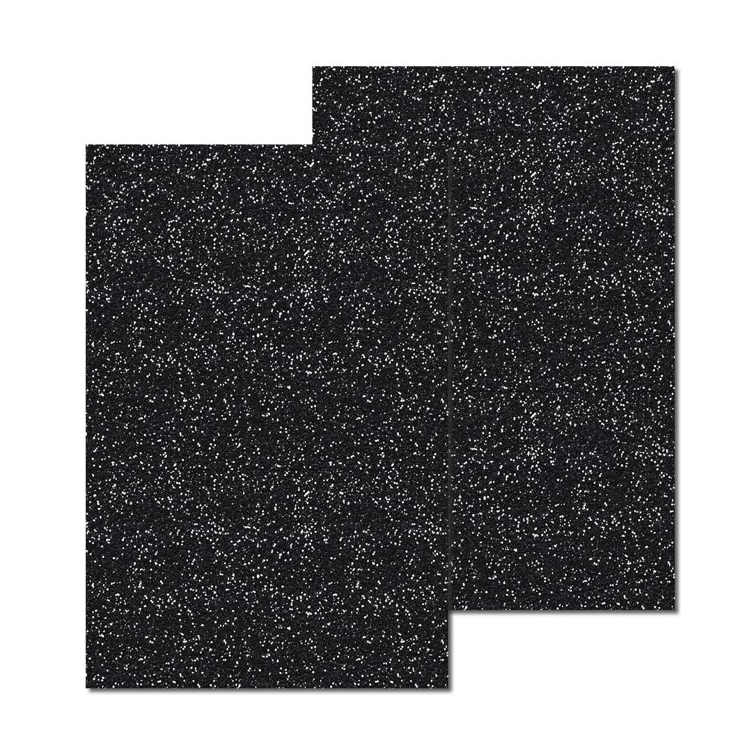 2 Pack 8'' x 12'' Glitter Black Acrylic Sheet, 3mm Thick Acrylic Plexiglass Boards for Laser Cutting and DIY Craft Projects