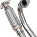 JY PERFORMANCE T304 Stainless Steel Exhaust Flex Y Pipe compatible with 2009-2017 Enclave Traverse Acadia Outlook (2PCS Design)