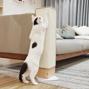 PETKARAY Couch Corner Cat Scratcher, 28" Corner Scratching Post Wall Scratcher, Sisal Furniture Protector for Sofa with Reversible Base, Large
